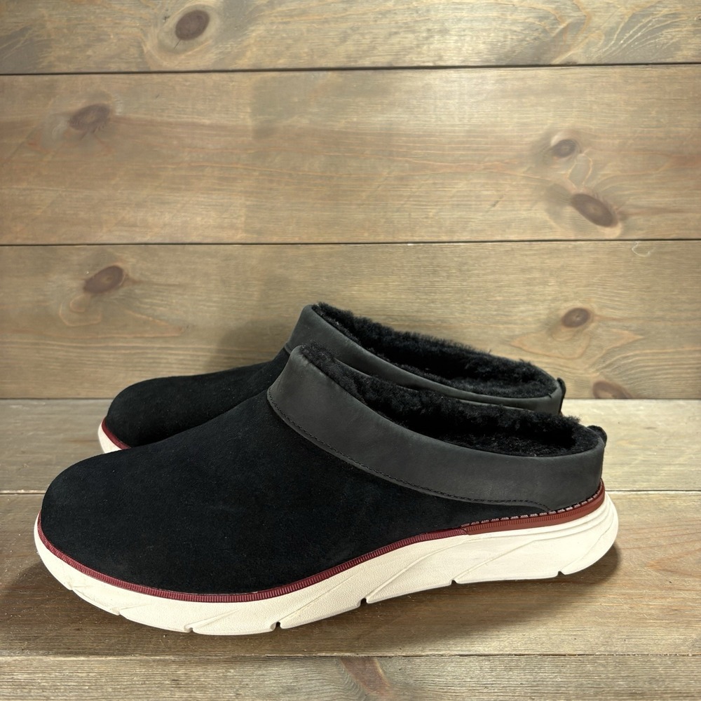 ll bean kennebec womens size 10 shoes black suede shearling lined slippers